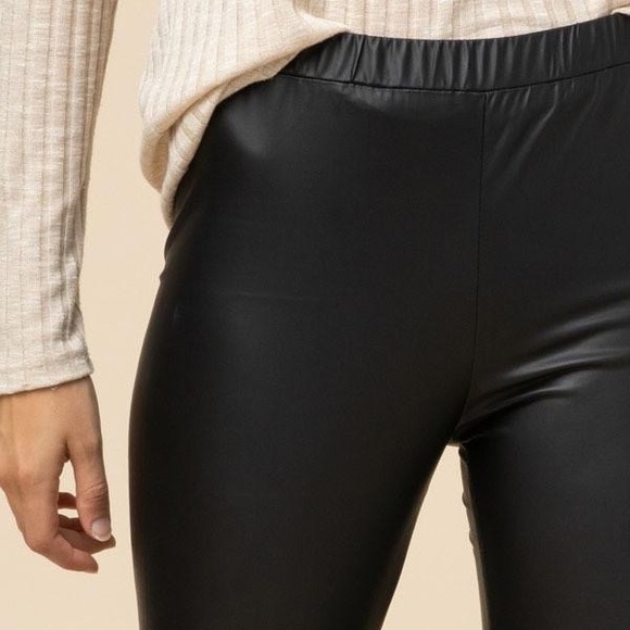 Faux Black Leather Leggings - Picture 4 of 6
